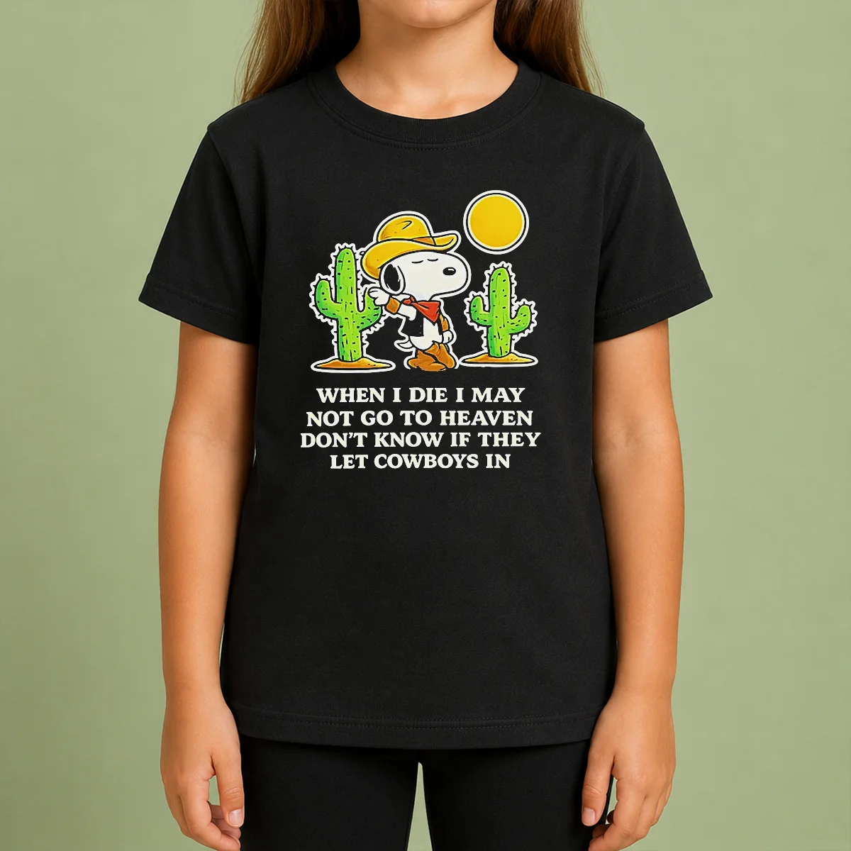 Nice Snoopy Cowboy When I Die I May Not Go To Heaven Kids T Shirt Nice Snoopy Cowboy When I Die I May Not Go To Heaven Kids T-Shirt