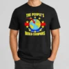 Nice The People'S World Champion t shirt in black, short sleeve casual cotton tee