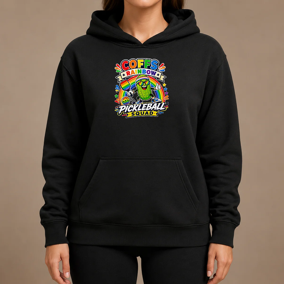 Nice Vibrant Coffs Rainbow Pickleball Enthusiast Hoodie Nice Vibrant Coffs Rainbow Pickleball Enthusiast Hoodie