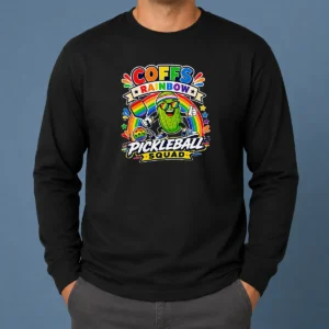 Nice Vibrant Coffs Rainbow Pickleball Enthusiast Long Sleeve Shirt