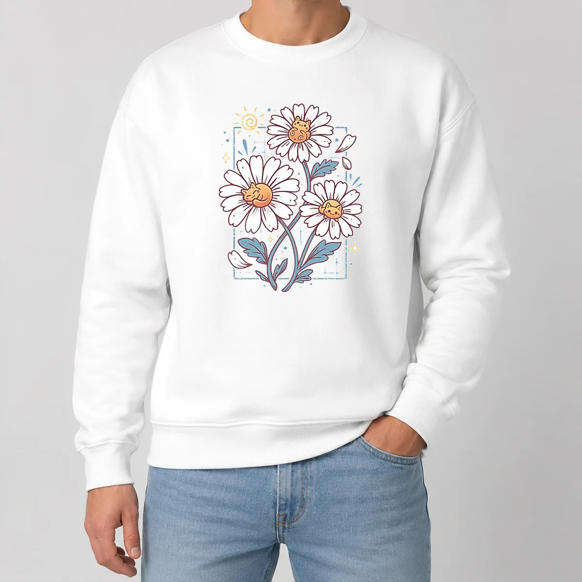 Nice With Cat Daisies Sweater Nice With Cat Daisies Sweater