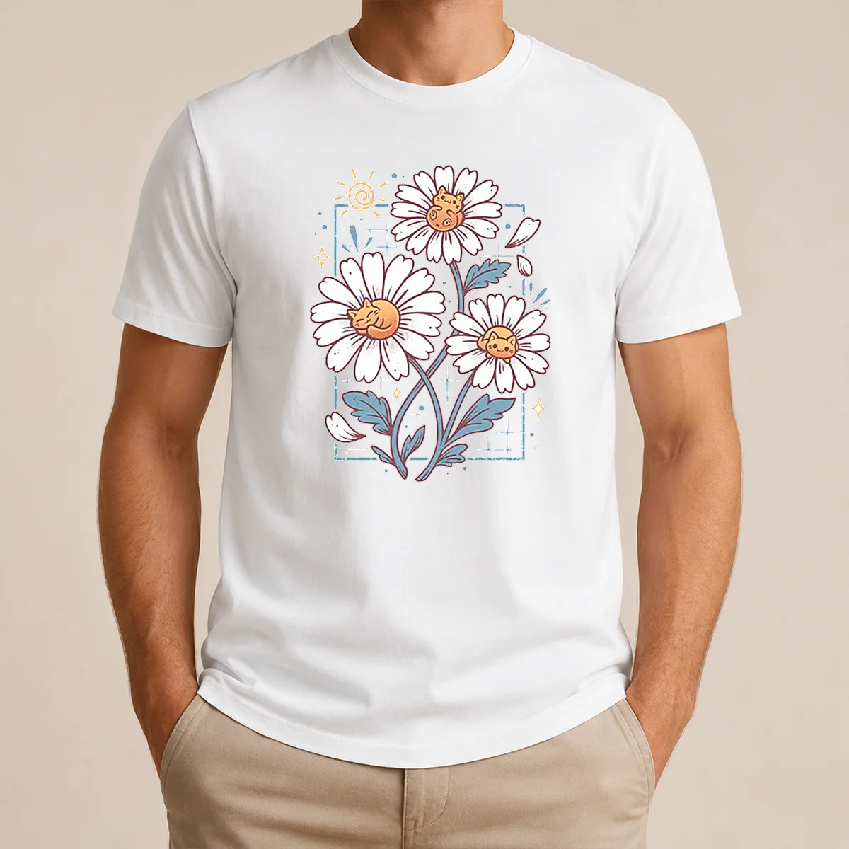 Nice With Cat Daisies Shirt Nice With Cat Daisies Shirt