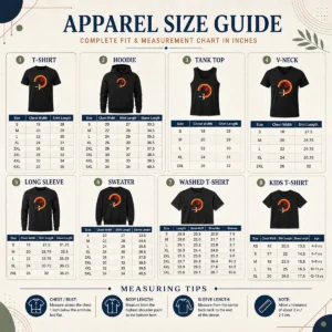 Size chart for Official Awesome Star Wars X Wing Retro Sunset Spiral Circle with measurements in inches and cm