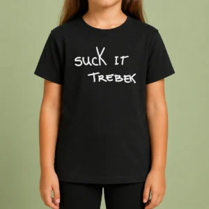 Official Awesome Suck It Trebek Chalk Text Kids T-Shirt