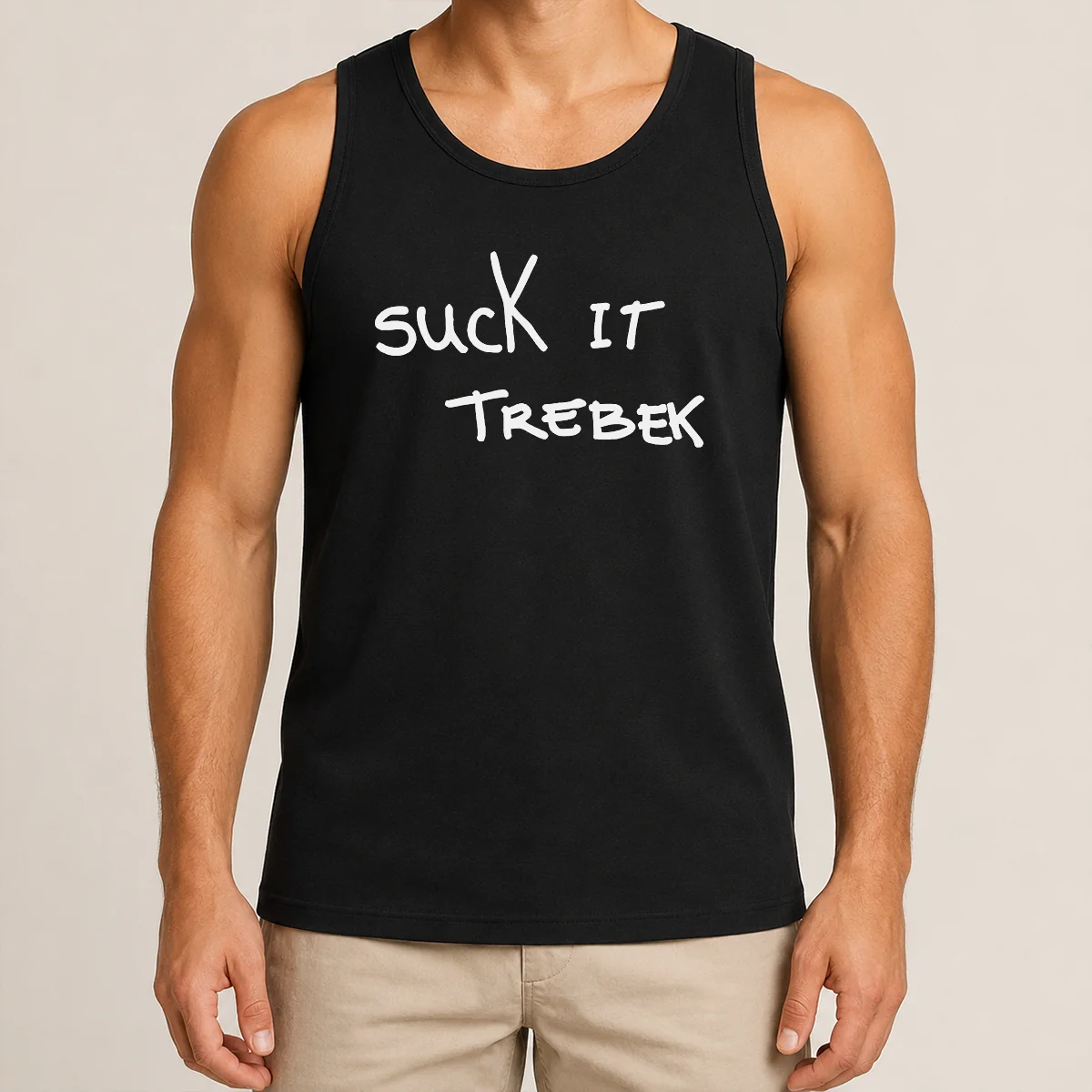 Official Awesome Suck It Trebek Chalk Text Tank Top Official Awesome Suck It Trebek Chalk Text Tank Top
