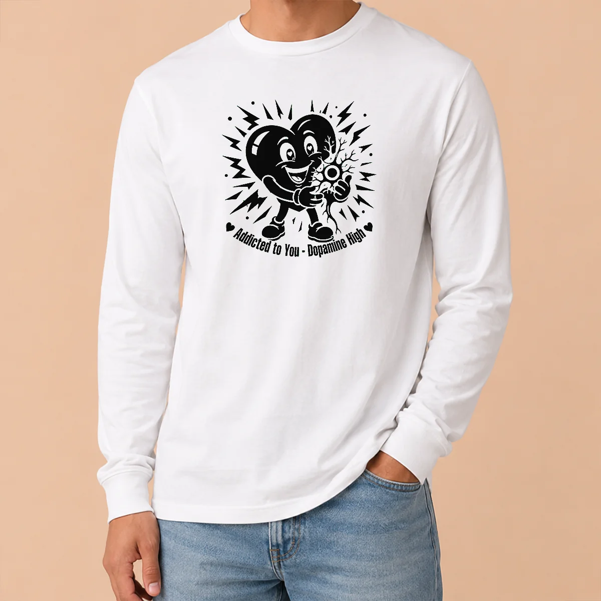 Official Dopamine Addicted To You Silhouette Love Long Sleeve Shirt Official Dopamine Addicted To You Silhouette Love Long Sleeve Shirt