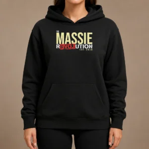 Official The Massie Revolution Est 2026 Political Movement hoodie in charcoal gray with front pocket and drawstring hood