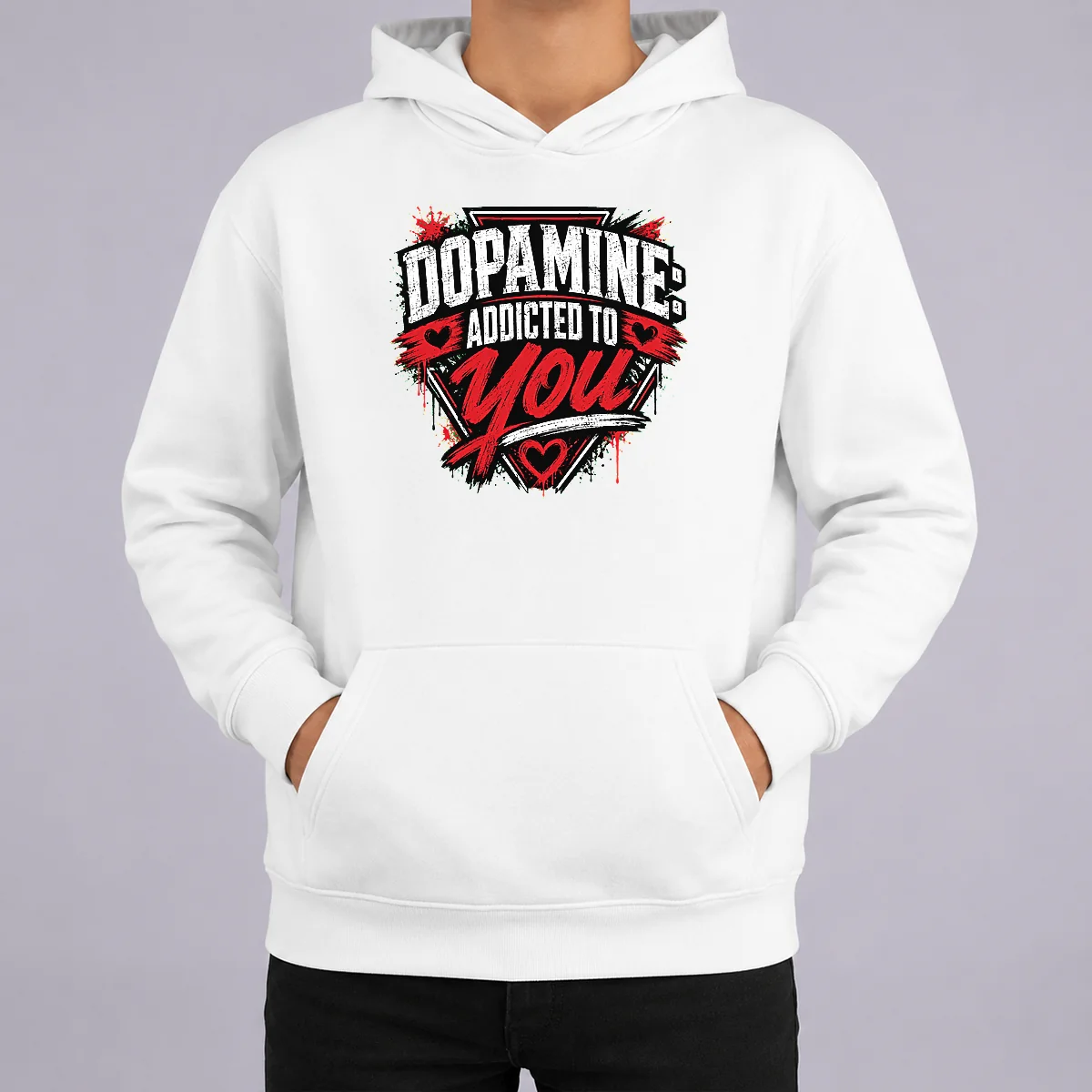 Original Dopamine Addicted To You Streetwear Typography Hoodie Original Dopamine Addicted To You Streetwear Typography Hoodie