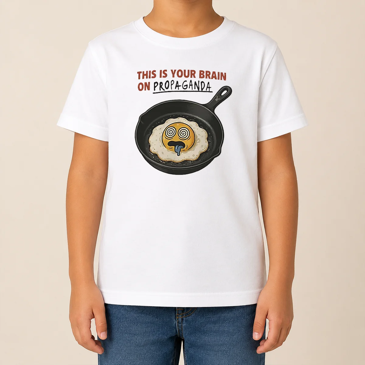 Original Fried Egg This Is Your Brain On Propaganda Kids T Shirt Original Fried Egg This Is Your Brain On Propaganda Kids T-Shirt