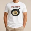 Original Fried Egg This Is Your Brain On Propaganda t shirt in white, short sleeve cotton tee