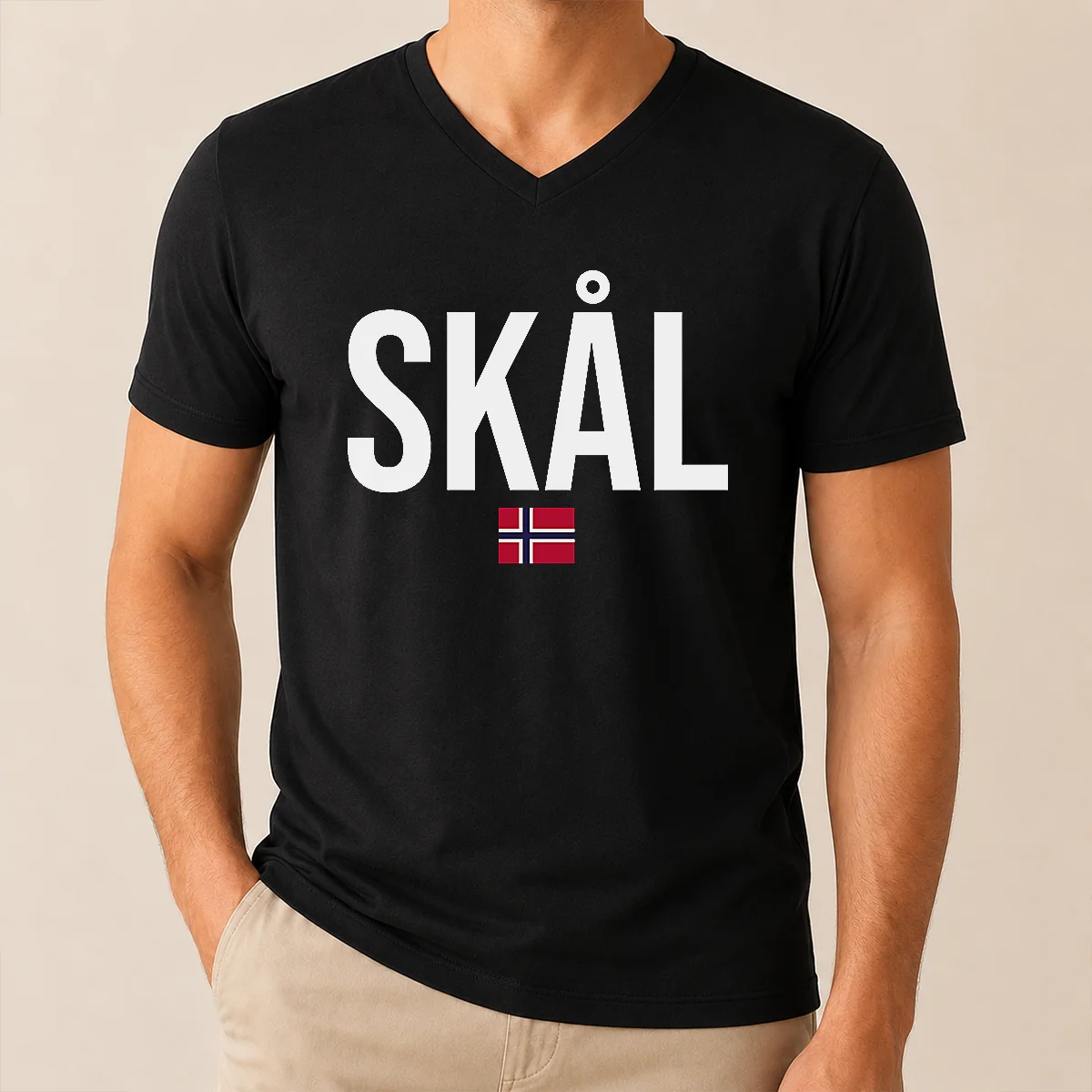 Original Hot Skal Norwegian Phrase Saying V-Neck Shirt Original Hot Skal Norwegian Phrase Saying V-Neck Shirt