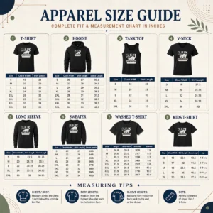 Size chart for Original I Will Be In My Office Funny Cat Meme Litter Box with measurements in inches and cm