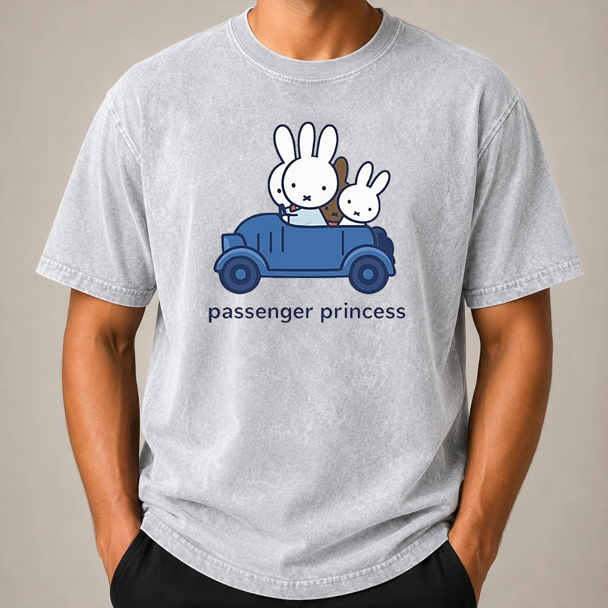 Original Miffy Passenger Princess Bunny Cute Rabbit Washed T Shirt Original Miffy Passenger Princess Bunny Cute Rabbit Washed T-Shirt