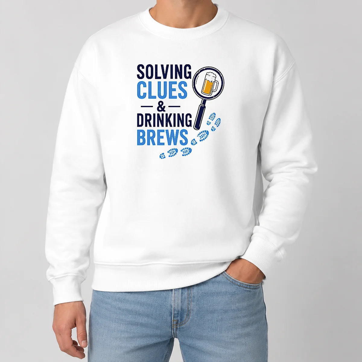 Original Solving Clues And Drinking Brews Sweater Original Solving Clues And Drinking Brews Sweater