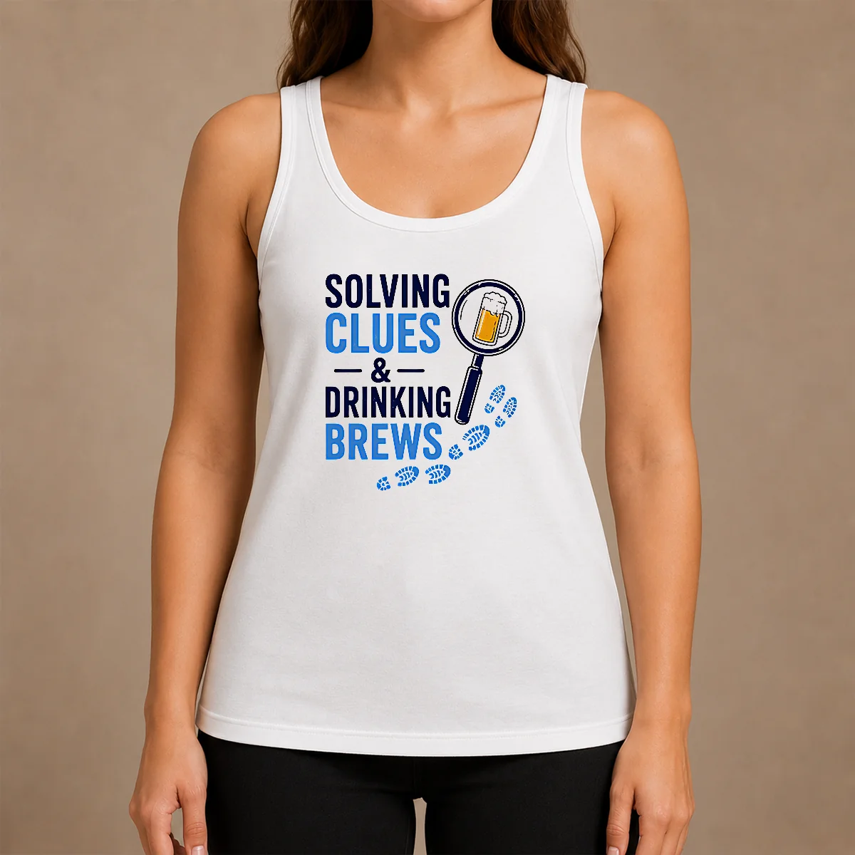 Original Solving Clues And Drinking Brews Tank Top Original Solving Clues And Drinking Brews Tank Top