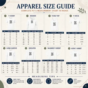 Size chart for Original Tobacco And Boys with measurements in inches and centimeters
