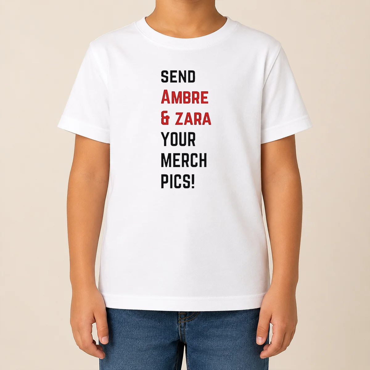Premium Ambre And Zara Send Your Merch Pics Kids T Shirt Premium Ambre And Zara Send Your Merch Pics Kids T-Shirt