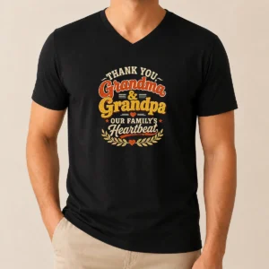 Premium Good Grandparents Day Family Love Vintage Grandchildren V-Neck Shirt