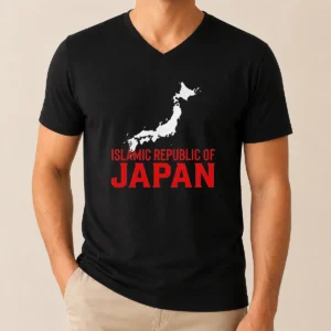Premium Islamic Republic Of Japan V Neck Shirt featuring a comfortable fit and distinct cultural design