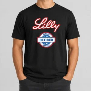 Premium Lilly Retired t shirt in white, featuring a classic crew neck and short sleeves