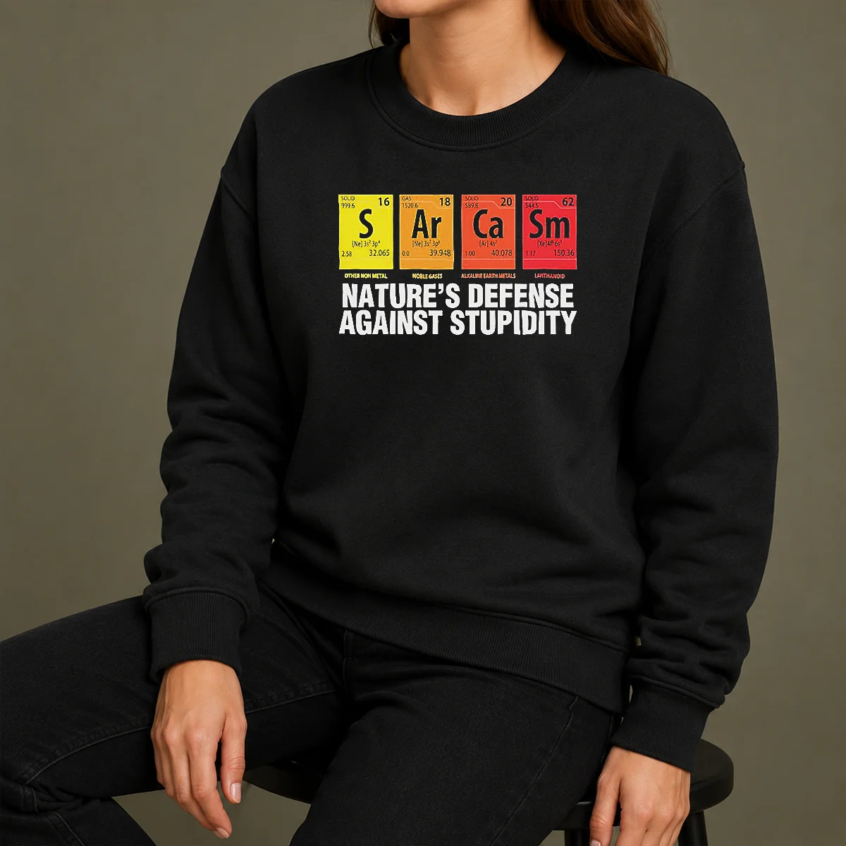 Premium Sarcasm Nature'S Defense Against Stupidity Periodic Table Sweater Premium Sarcasm Nature'S Defense Against Stupidity Periodic Table Sweater