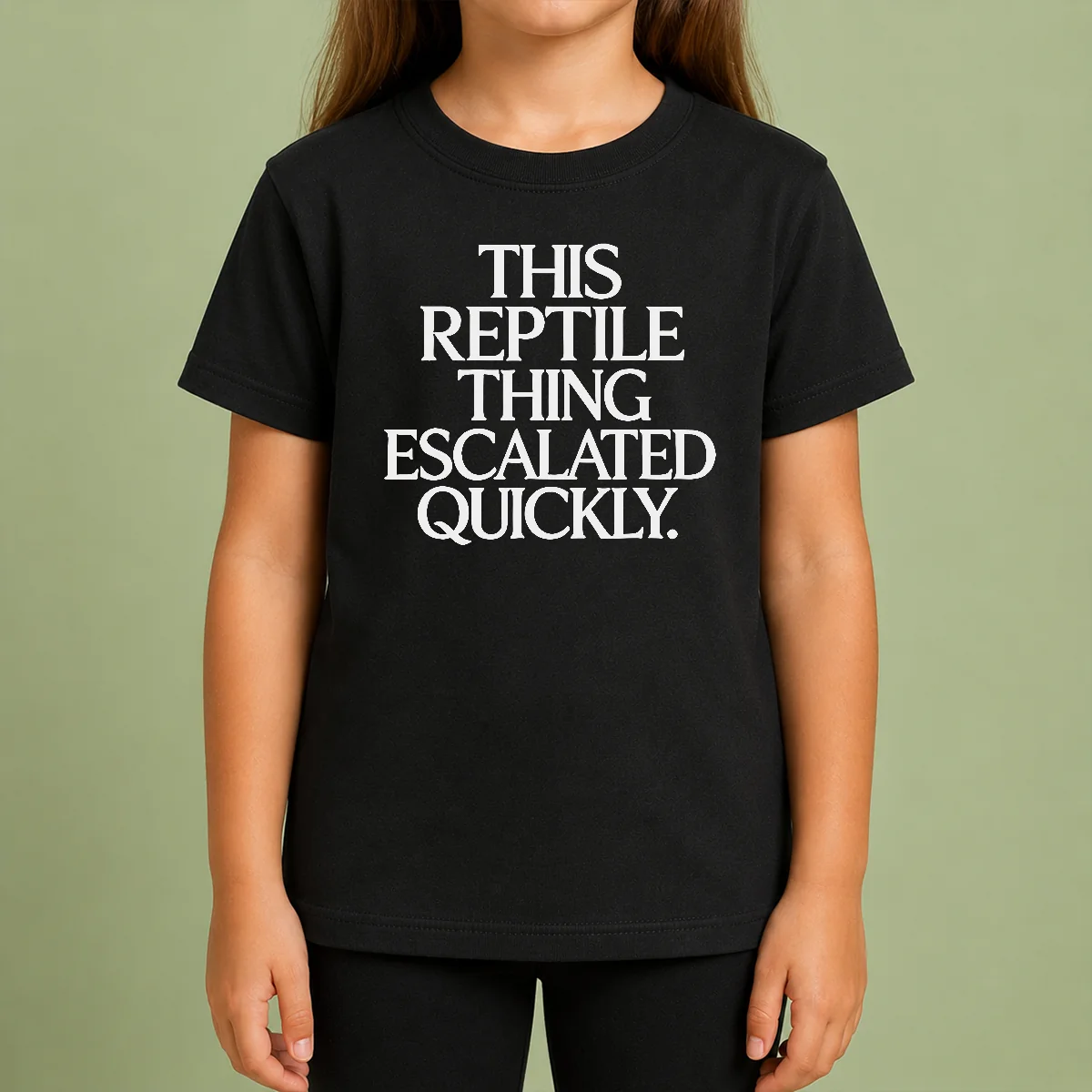 Premium This Reptile Thing Escalated Quickly Bold Sarcastic Statement Quote Typography Kids T Shirt Premium This Reptile Thing Escalated Quickly Bold Sarcastic Statement Quote Typography Kids T-Shirt