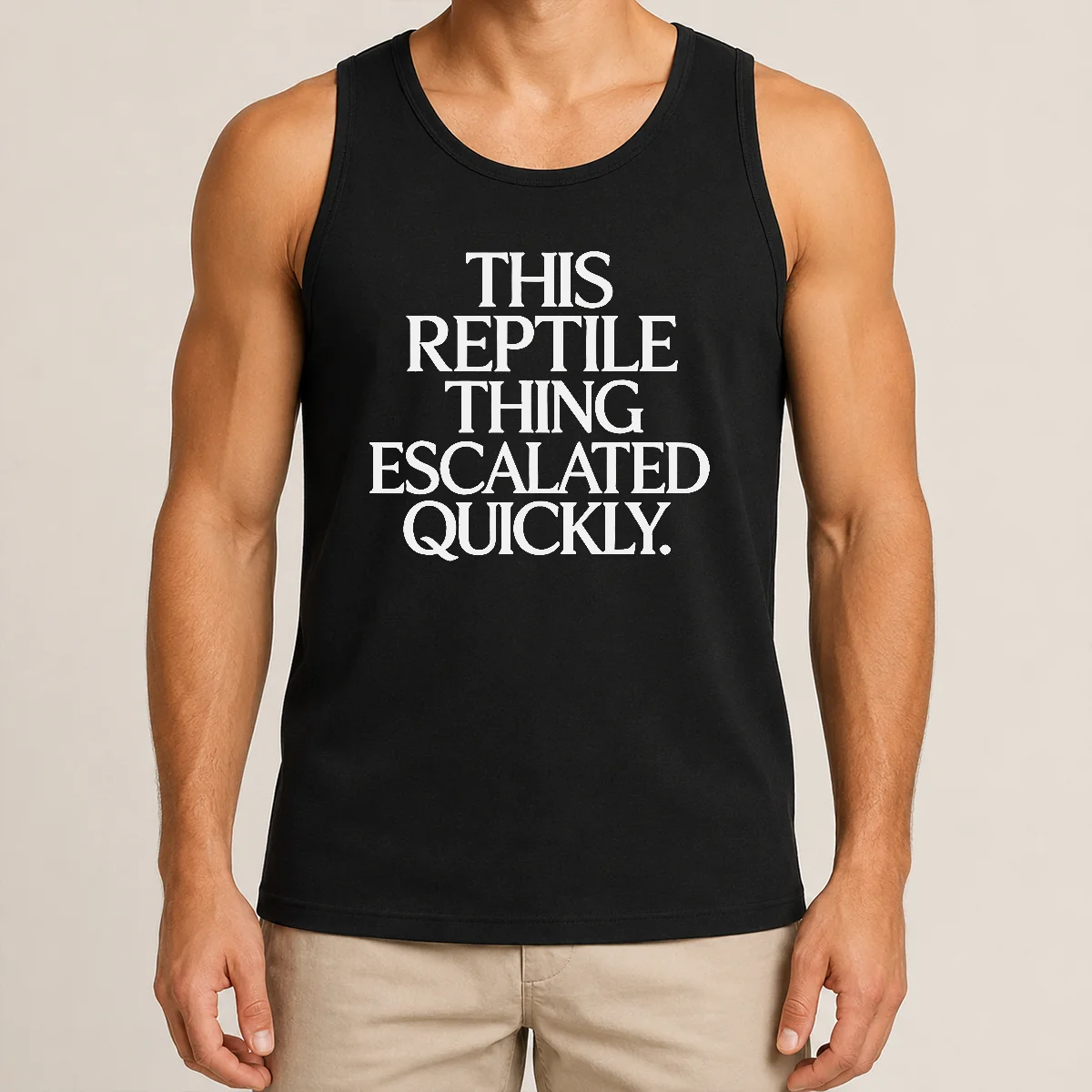 Premium This Reptile Thing Escalated Quickly Bold Sarcastic Statement Quote Typography Tank Top Premium This Reptile Thing Escalated Quickly Bold Sarcastic Statement Quote Typography Tank Top