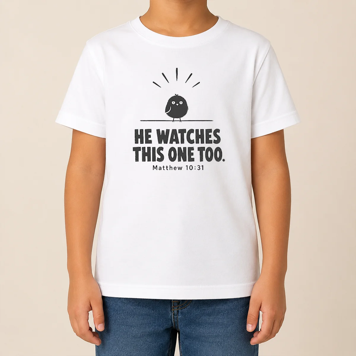 Premium Top Bible Verse Sparrow Matthew 10 31 He Watches This One Too Christian Faith Kids T Shirt Premium Top Bible Verse Sparrow Matthew 10 31 He Watches This One Too Christian Faith Kids T-Shirt
