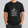 Pretty Awesome When The Power Of Love Beats The Love Of Power The World Knows Peace t shirt with bold text design on a classic crew neck cotton tee