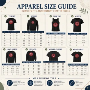 Size chart for Pretty Captain America Marvel Cinematic Universe UEFA Champions showing measurements in inches and cm