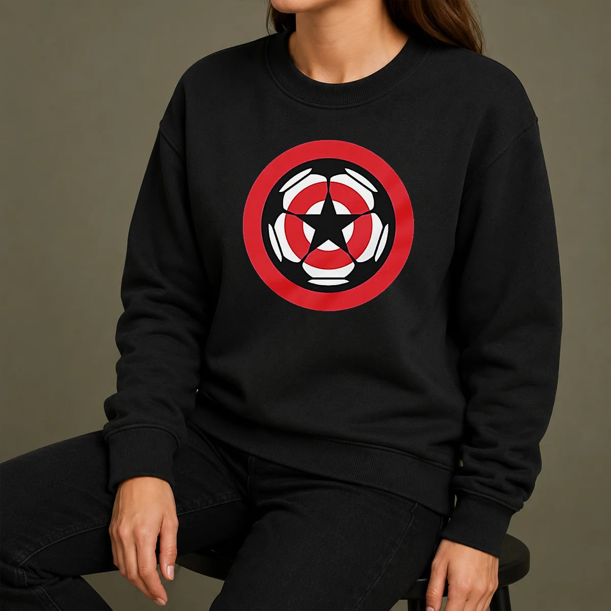 Pretty Captain America Marvel Cinematic Universe UEFA Champions Sweater Pretty Captain America Marvel Cinematic Universe UEFA Champions Sweater