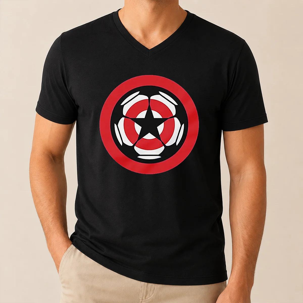 Pretty Captain America Marvel Cinematic Universe V-Neck Shirt Pretty Captain America Marvel Cinematic Universe V-Neck Shirt