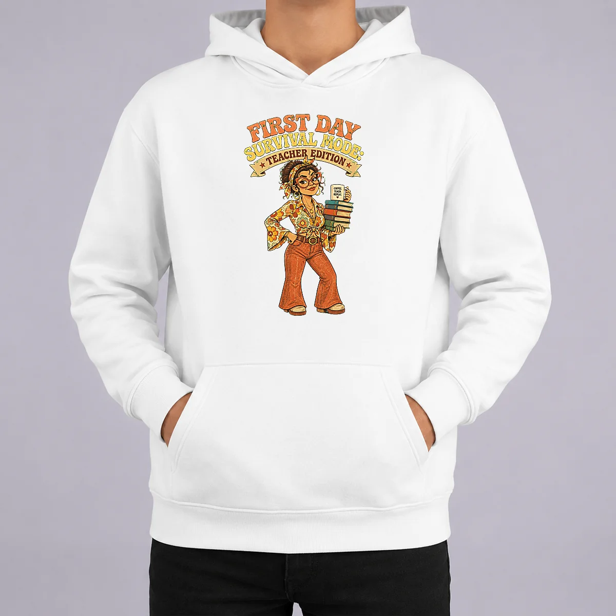 Pretty First Day Survival Teacher Vintage Hoodie Pretty First Day Survival Teacher Vintage Hoodie