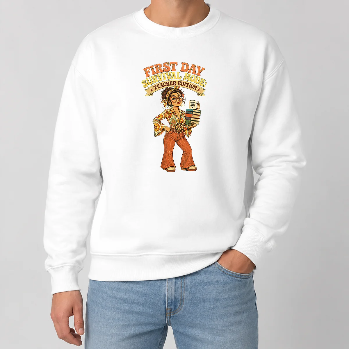 Pretty First Day Survival Teacher Vintage Sweater Pretty First Day Survival Teacher Vintage Sweater