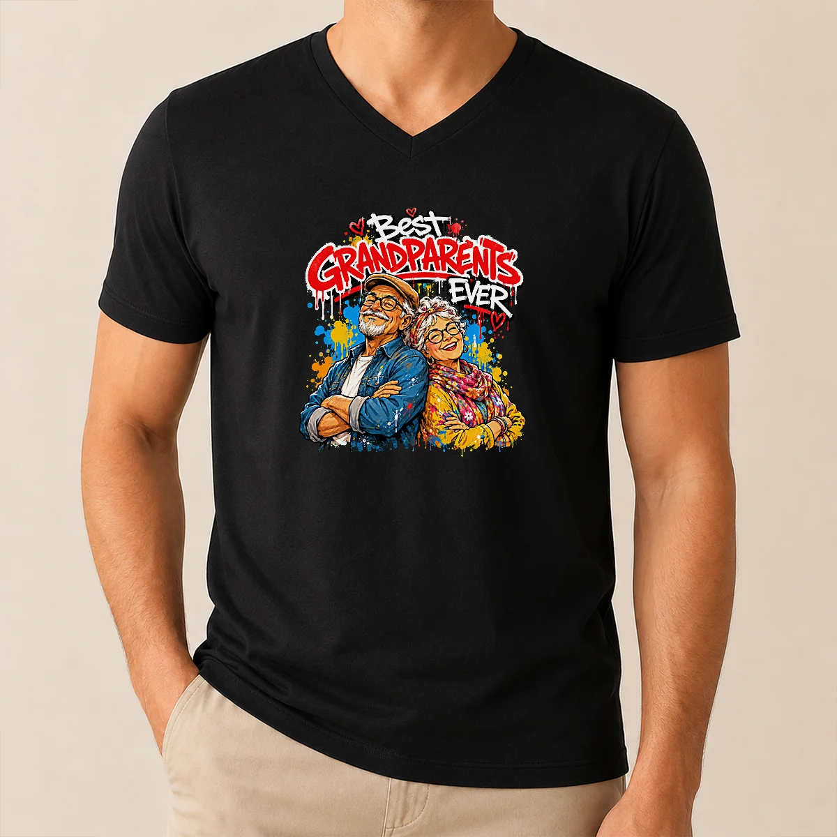 Pretty Hot Grandparents Day Best Grandparents V-Neck Shirt Pretty Hot Grandparents Day Best Grandparents V-Neck Shirt