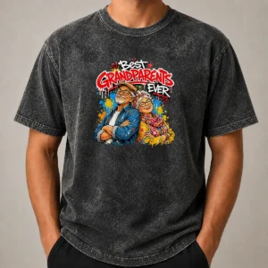 Pretty Hot Grandparents Day Best Grandparents Ever Graffiti Washed T-Shirt