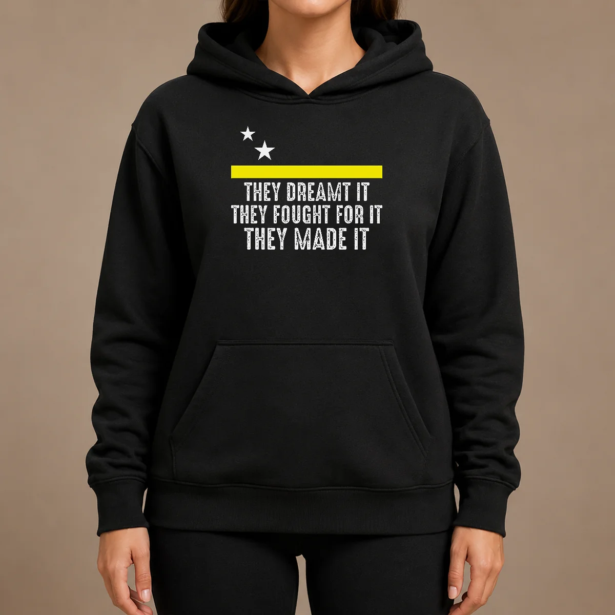 Pretty Hot Uracao Flag They Dreamed It Fought For It Hoodie Pretty Hot Uracao Flag They Dreamed It Fought For It Hoodie in black with front graphic print