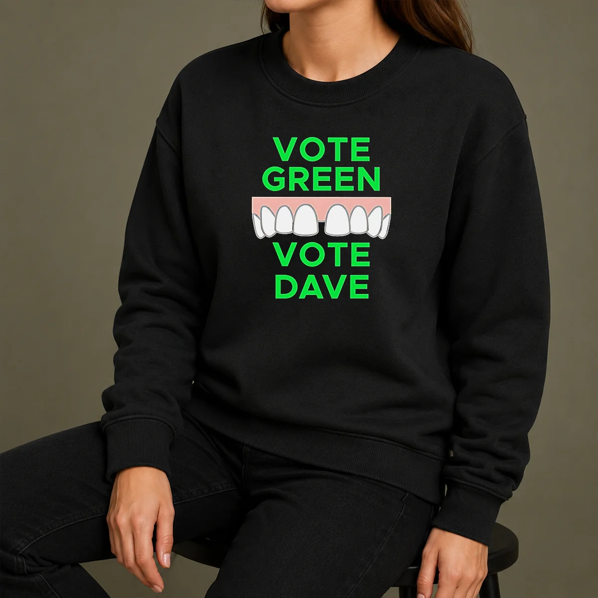 Pretty Hot Vote Green Vote Dave Missing Front Tooth Gap Sweater Pretty Hot Vote Green Vote Dave Missing Front Tooth Gap Sweater