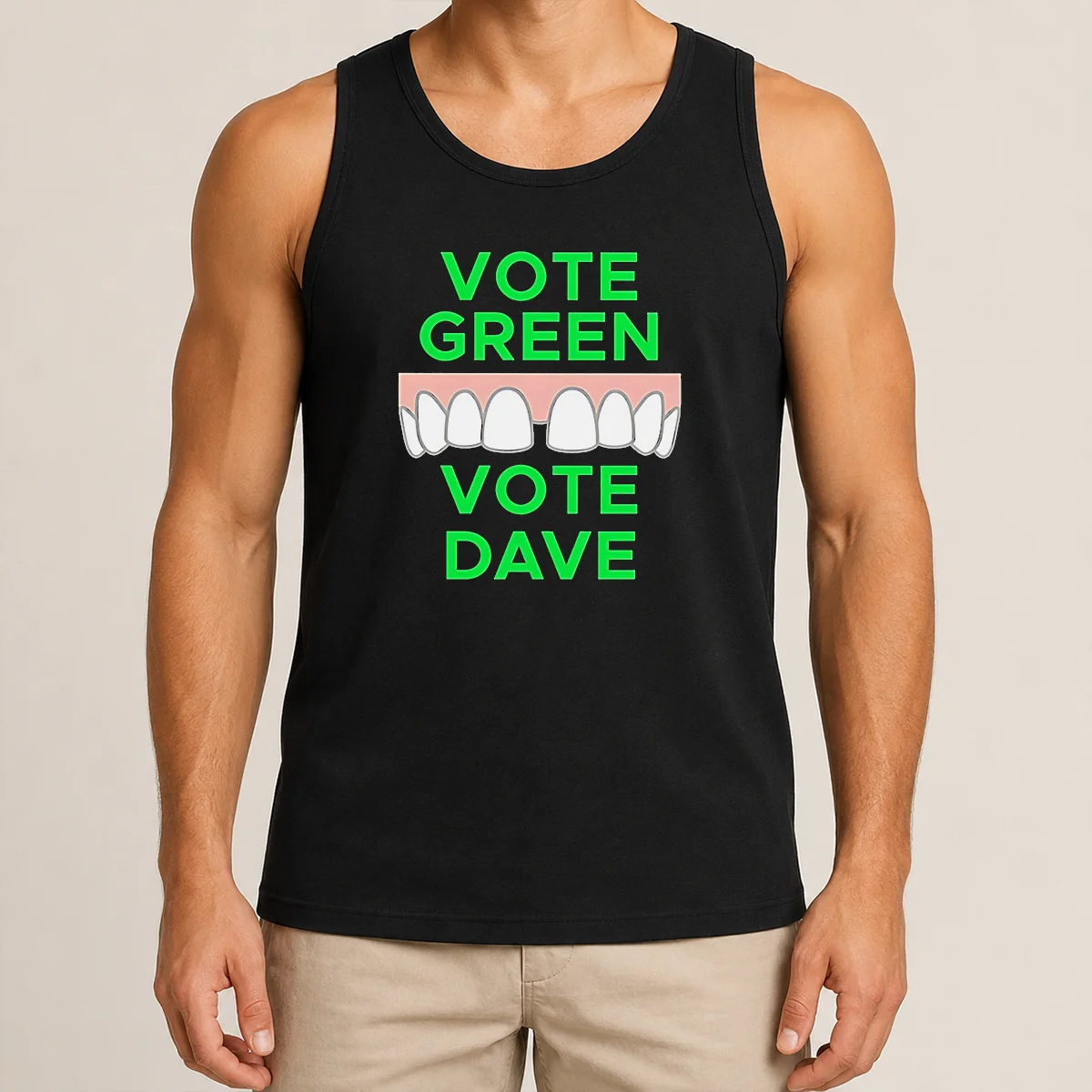 Pretty Hot Vote Green Vote Dave Missing Front Tooth Gap Tank Top Pretty Hot Vote Green Vote Dave Missing Front Tooth Gap Tank Top