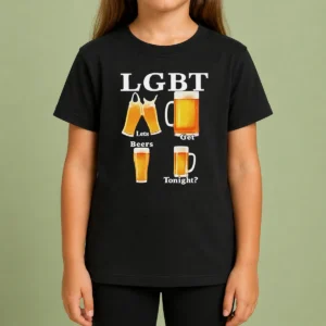 Pretty LGBT Lets Get Beers Tonight Beer Drinking Humor Kids T-Shirt