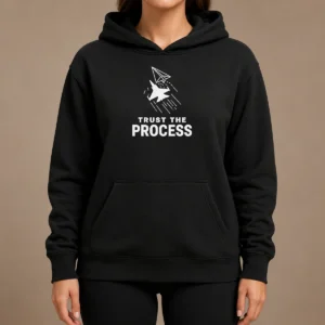 Pretty Official Trust The Process Fighter Jet Paper Airplane Hoodie