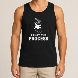Pretty Official Trust The Process Fighter Jet Paper Airplane Tank Top