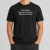 Pretty Our Father WHO Art In Heaven Baja Be Thy Blast t shirt in white, front view with short sleeves