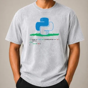 Pretty Python Dont Tread On Me Code Pun Geek Washed T-Shirt
