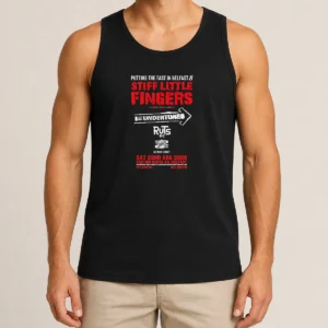 Pretty Stiff Little Fingers Putting The Fast In Belfast 8 Custom House Square 2026 tank top in black with bold graphic print