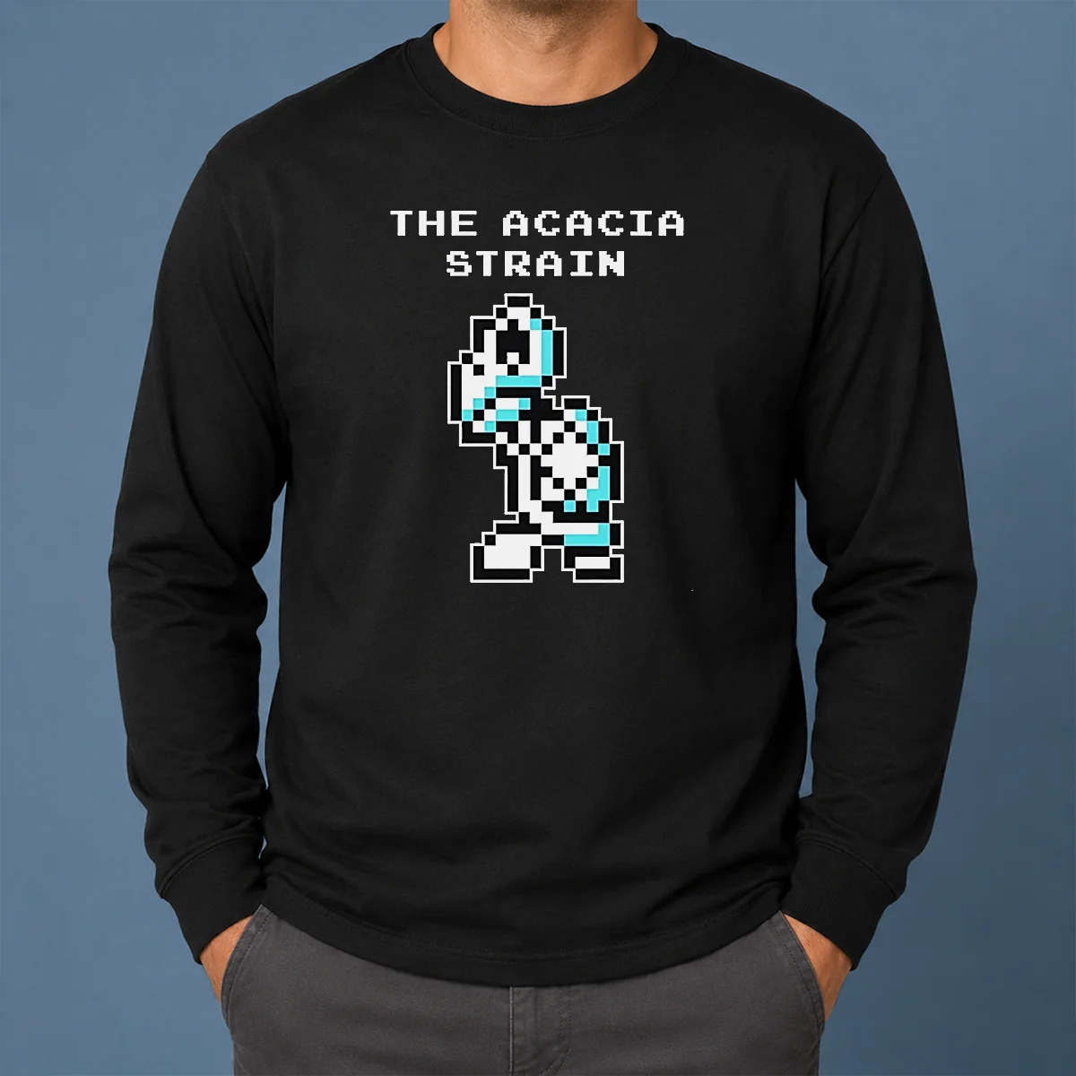 Pretty The Acacia Strain 8 Bit Pixel Art Robot Long Sleeve Shirt Pretty The Acacia Strain 8 Bit Pixel Art Robot Long Sleeve Shirt