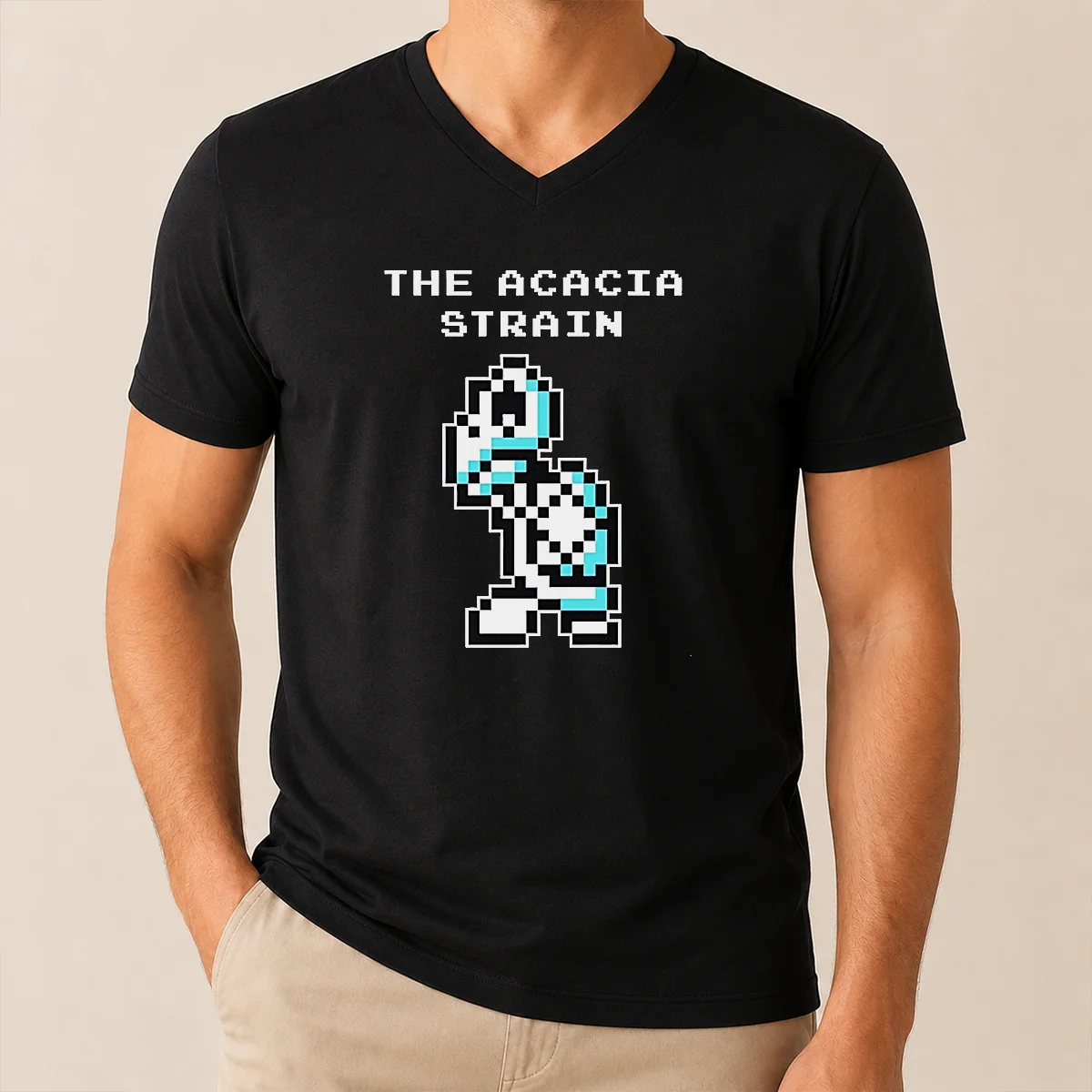 Pretty The Acacia Strain 8 Bit V-Neck Shirt Pretty The Acacia Strain 8 Bit V-Neck Shirt