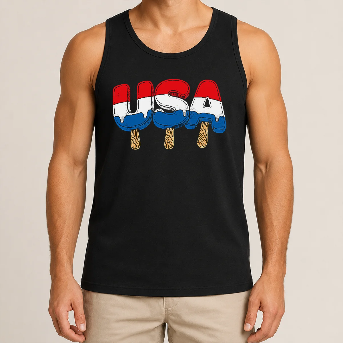 Pretty Top USA Popsicle Summer Celebrations Beach Party Tank Top Pretty Top USA Popsicle Summer Celebrations Beach Party Tank Top