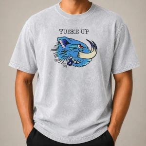 Pretty Tusks Up Blue Boar Head By Ghou Viscera Washed T-Shirt