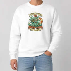 Pretty Vintage Brain Eater Splash Survivor Retro Sweater